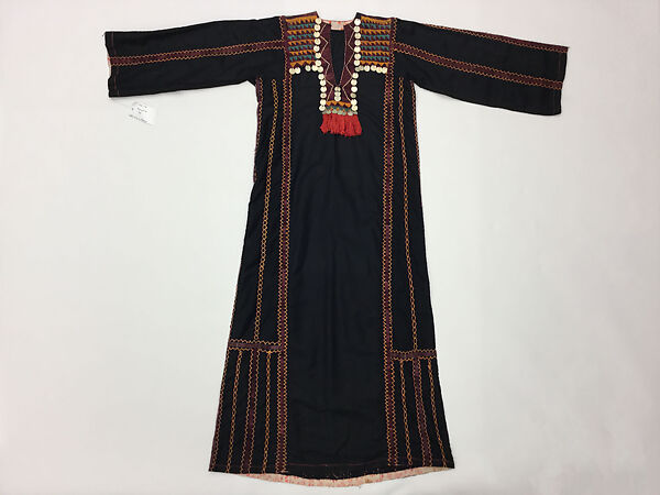 Dress, Cotton, coins; embroidered