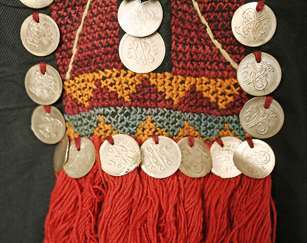 Dress, Cotton, coins; embroidered