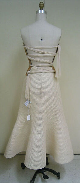 Ensemble, Miyake Design Studio (Japanese, founded 1970), a) cotton; silk; b) linen, leather, brass, silk; c) linen; d) silk, Japanese