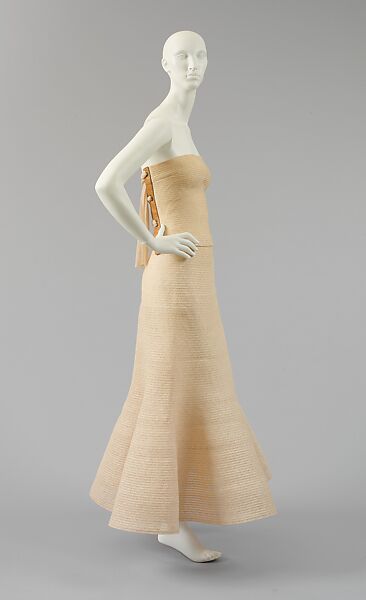 Ensemble, Miyake Design Studio (Japanese, founded 1970), a) cotton; silk; b) linen, leather, brass, silk; c) linen; d) silk, Japanese 