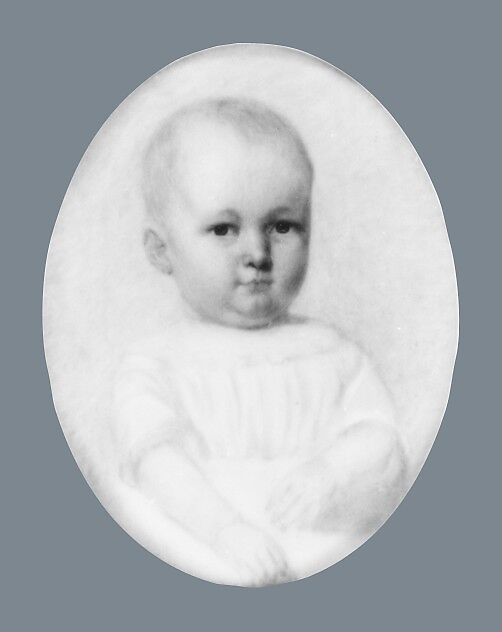 Portrait of a Baby, Henry Colton Shumway (1807–1884), Watercolor on ivory, American 