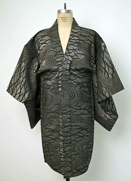 Kimono, Silk, metallic thread, Japanese 