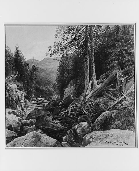 Ausable River, George Henry Smillie (American, New York 1840–1920 New York), Watercolor on light brown oatmeal wove paper, American
