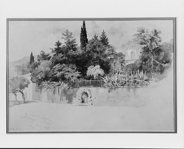 Tremezzo, Lake Como, George Henry Smillie (American, New York 1840–1920 New York), Watercolor, gouache, and graphite on light green wove paper, American