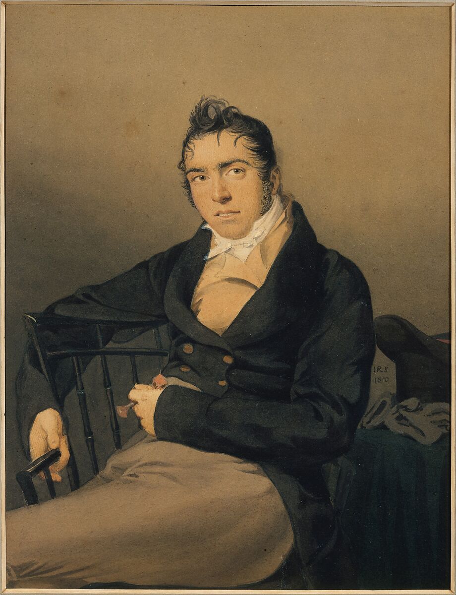 Allan Melville, John Rubens Smith (American, London 1775–1849 New York), Watercolor, gouache, and graphite on smooth surfaced off-white wove paper, American 