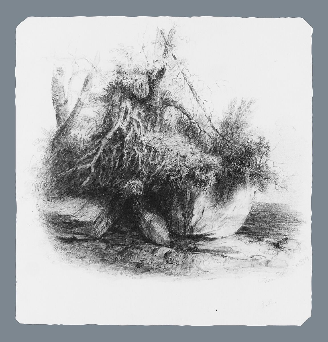 Scene (from McGuire Scrapbook), John Rubens Smith (American, London 1775–1849 New York), Graphite and watercolor on off-white wove paper, American