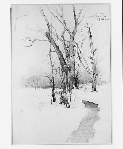 Winter Trees, William Sommer (1867–1949), Graphite on paper, American