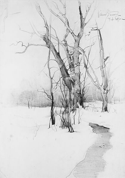 Winter Trees, William Sommer (1867–1949), Graphite on paper, American 