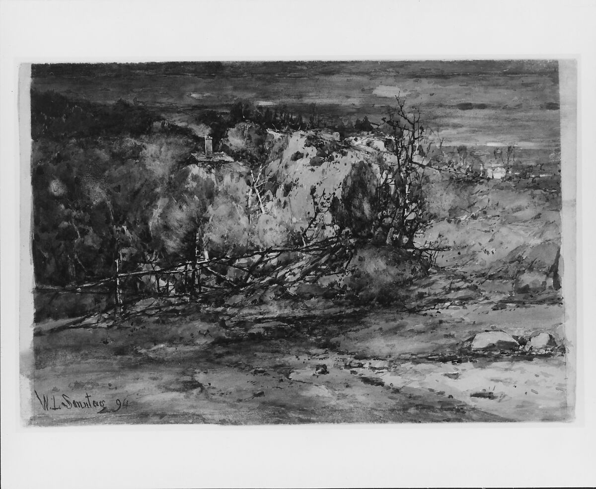 Frontier Cabin, William Louis Sonntag (1822–1900), Watercolor, guache, and graphite on off-white wove paper, American