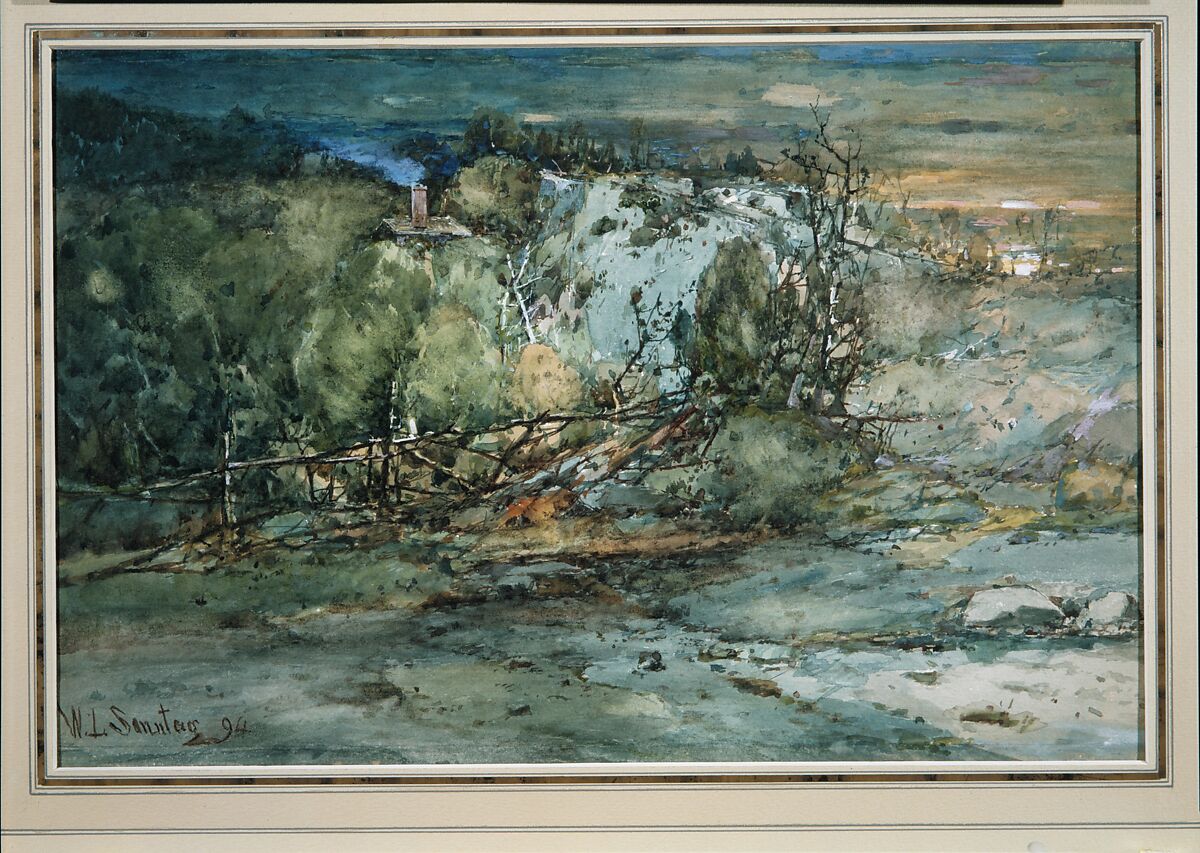 Frontier Cabin, William Louis Sonntag (1822–1900), Watercolor, guache, and graphite on off-white wove paper, American