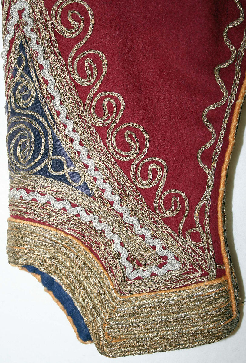 Ensemble, Wool, metal wrapped thread; embroidered