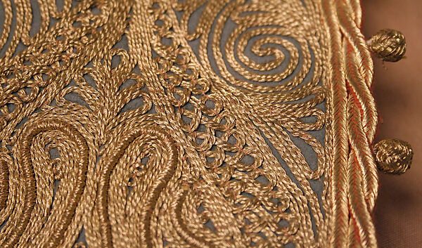 Vest, Wool, metal wrapped thread; embroidered