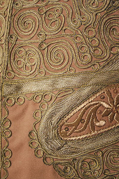 Man's Ensemble, Wool, metal wrapped thread; embroidered