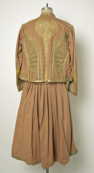 Man's Ensemble, Wool, metal wrapped thread; embroidered