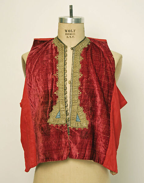 Vest, Cotton, metal wrapped thread 