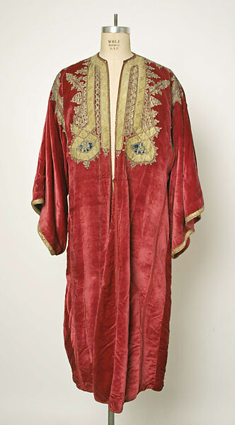 Kaftan, Velvet, metal wrapped thread; embroidered 