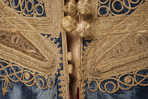 Kaftan, Silk, metal wrapped thread; embroidered