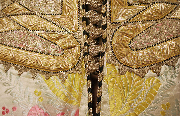 Kaftan, Silk, cotton, metal wrapped thread; brocaded