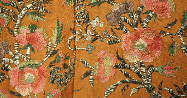 Coat, Wool, metal wrapped thread; embroidered
