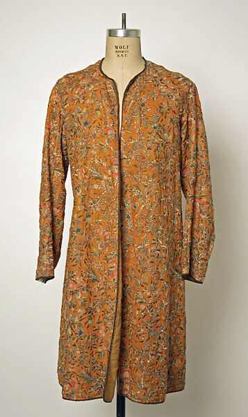 Coat, Wool, metal wrapped thread; embroidered 