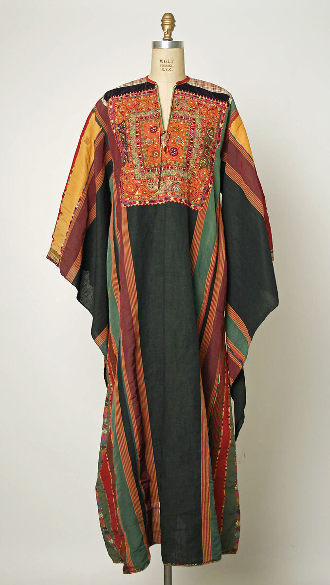 Dress, Linen, silk; embroidered 