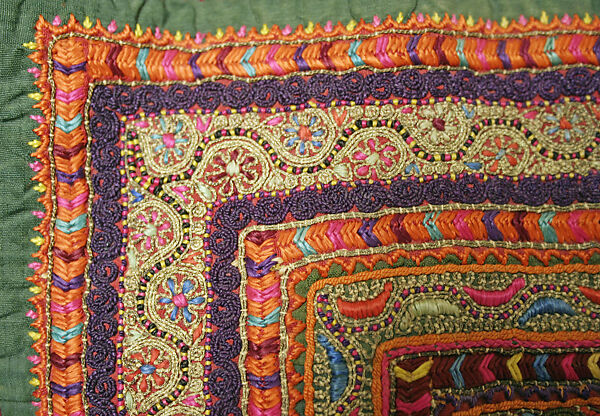 Wedding Dress, Linen, silk, and metal wrapped thread; embroidered