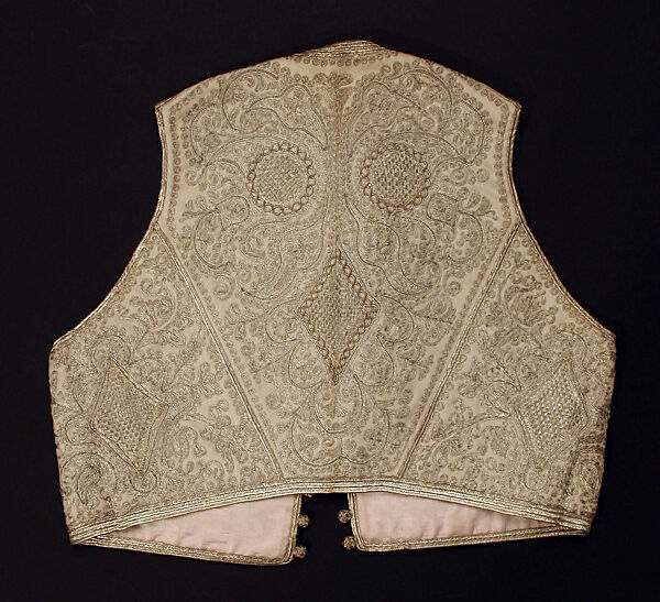 Bolero, Wool, metal wrapped thread; embroidered