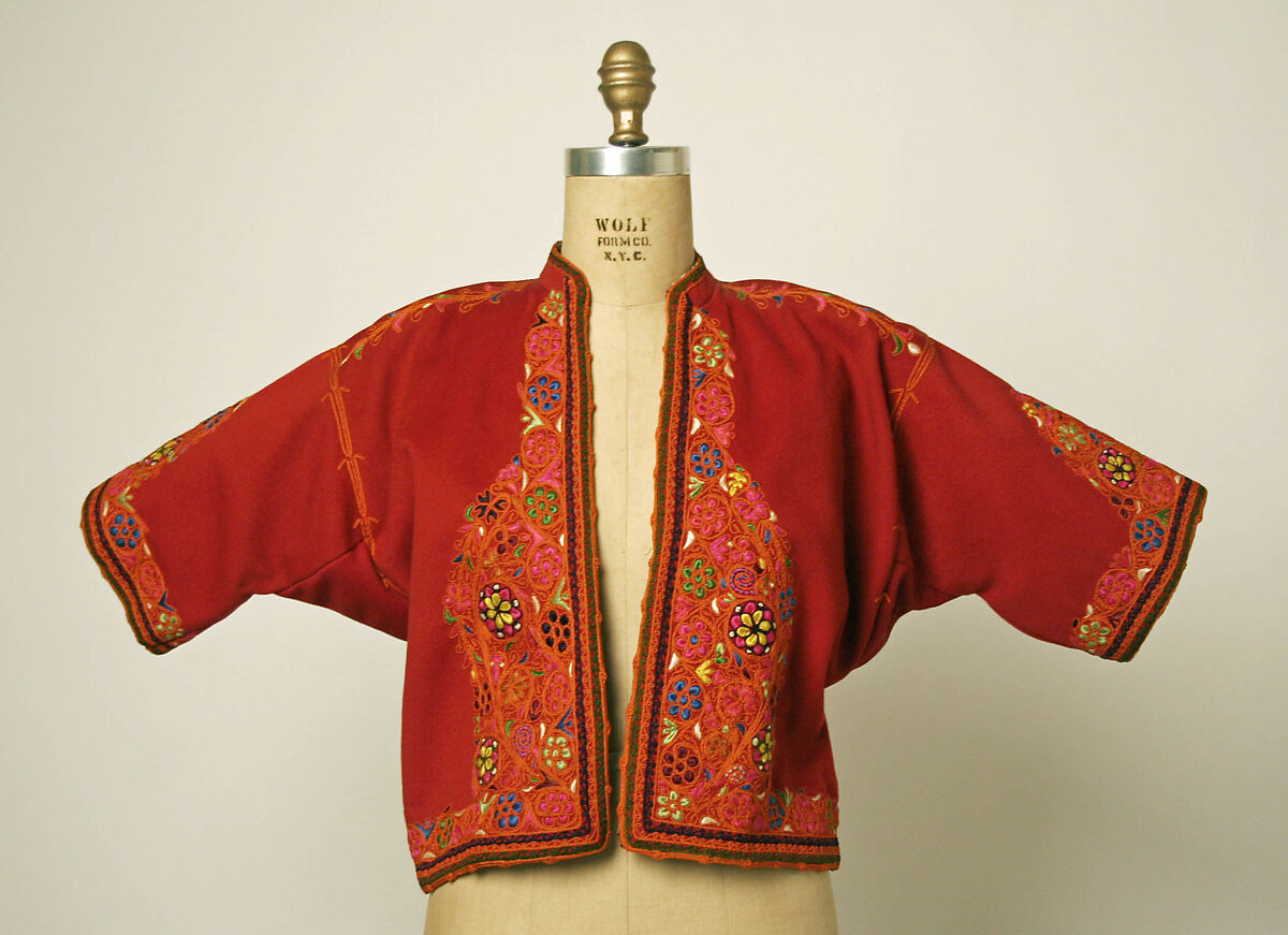Jacket, Wool, silk; embroidered 