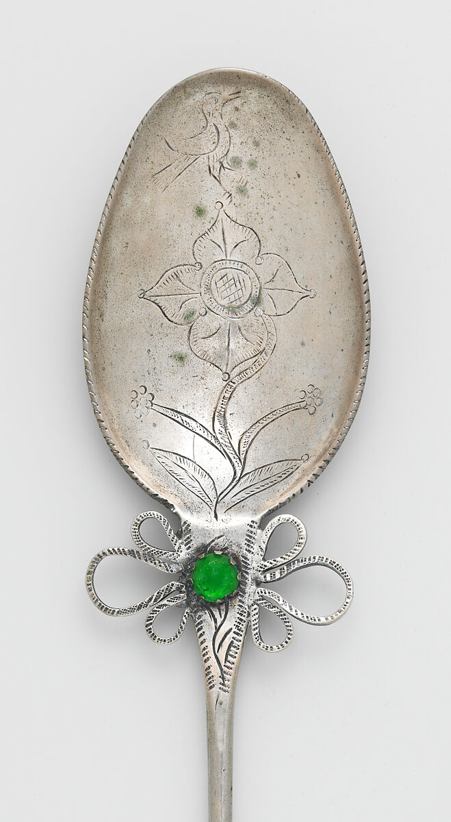 Pin (ttipqui), Peruvian artist(s), Silver, glass, Peruvian