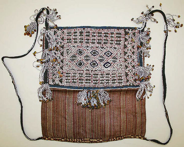 Bag, abaca, cotton, beads, Philippines 