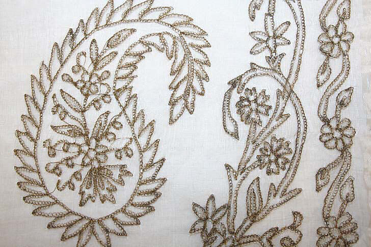 Scarf, Silk; embroidered