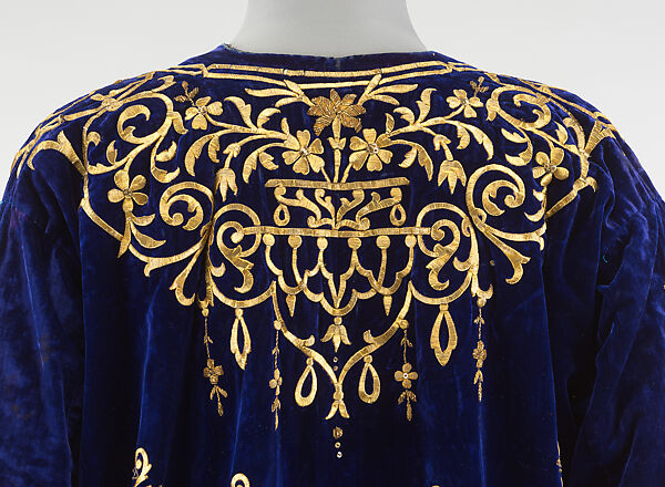 Bindalli Wedding Dress, Velvet, metal wrapped thread; embroidered