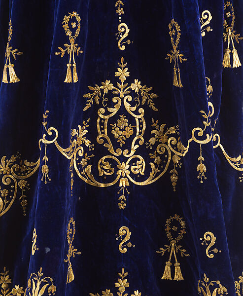 Bindalli Wedding Dress, Velvet, metal wrapped thread; embroidered