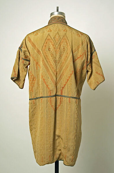 Damir Coat with Short Sleeves, Wool, silk, and metal wrapped thread; slit-tapestry weave