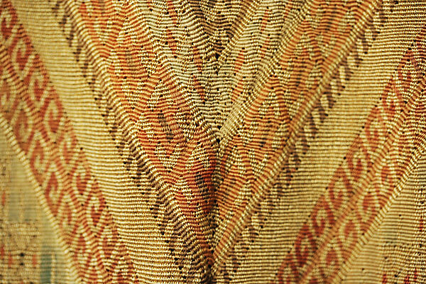 Damir Coat with Short Sleeves, Wool, silk, and metal wrapped thread; slit-tapestry weave