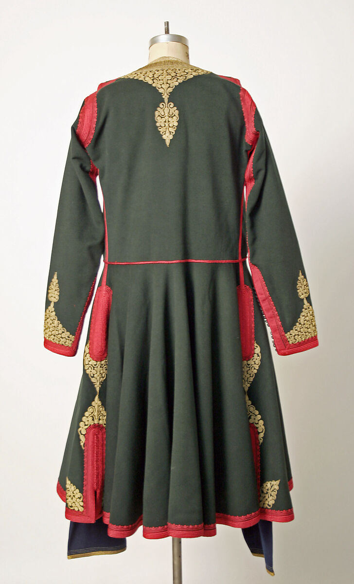 Ensemble, wool, silk, metallic embroidery, linen