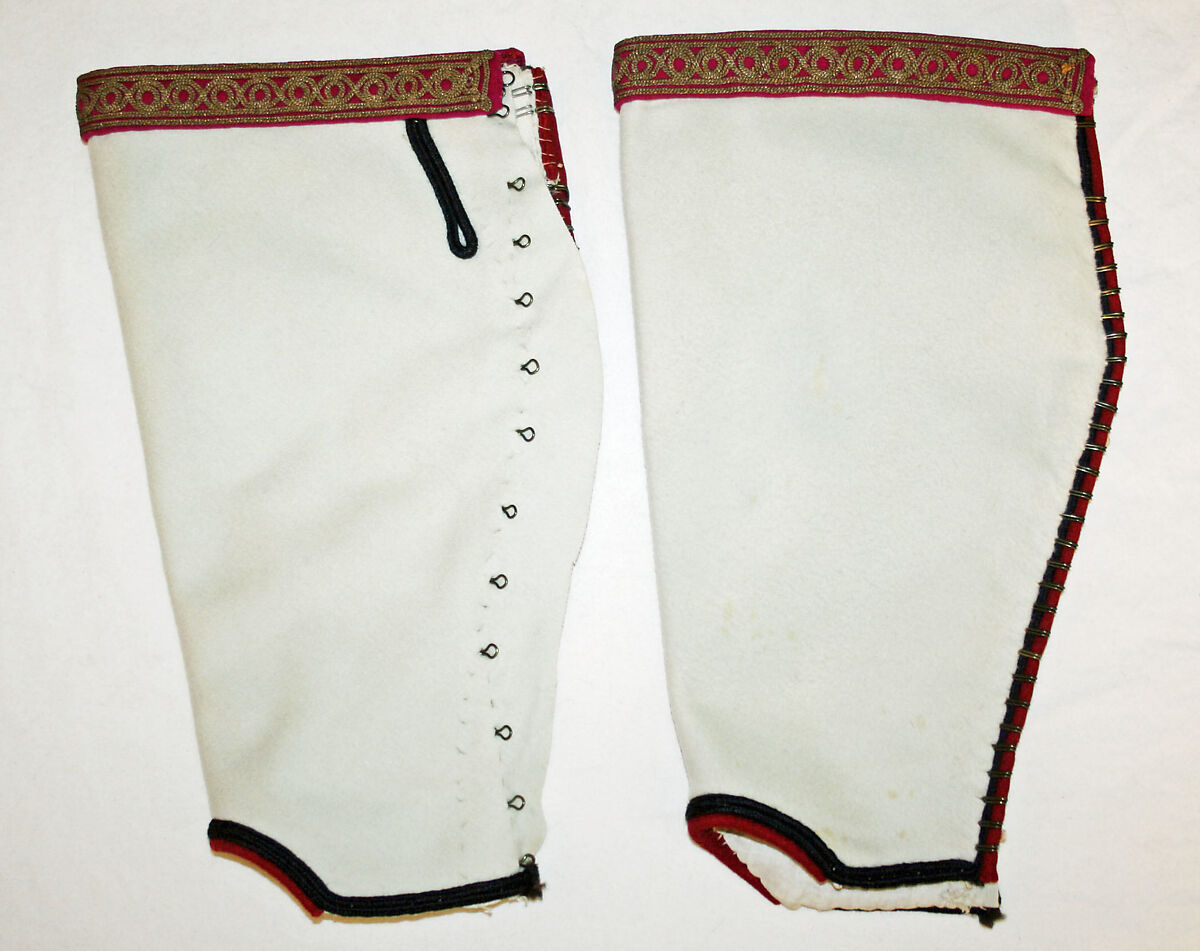 Ensemble, wool, silk, metallic embroidery, linen