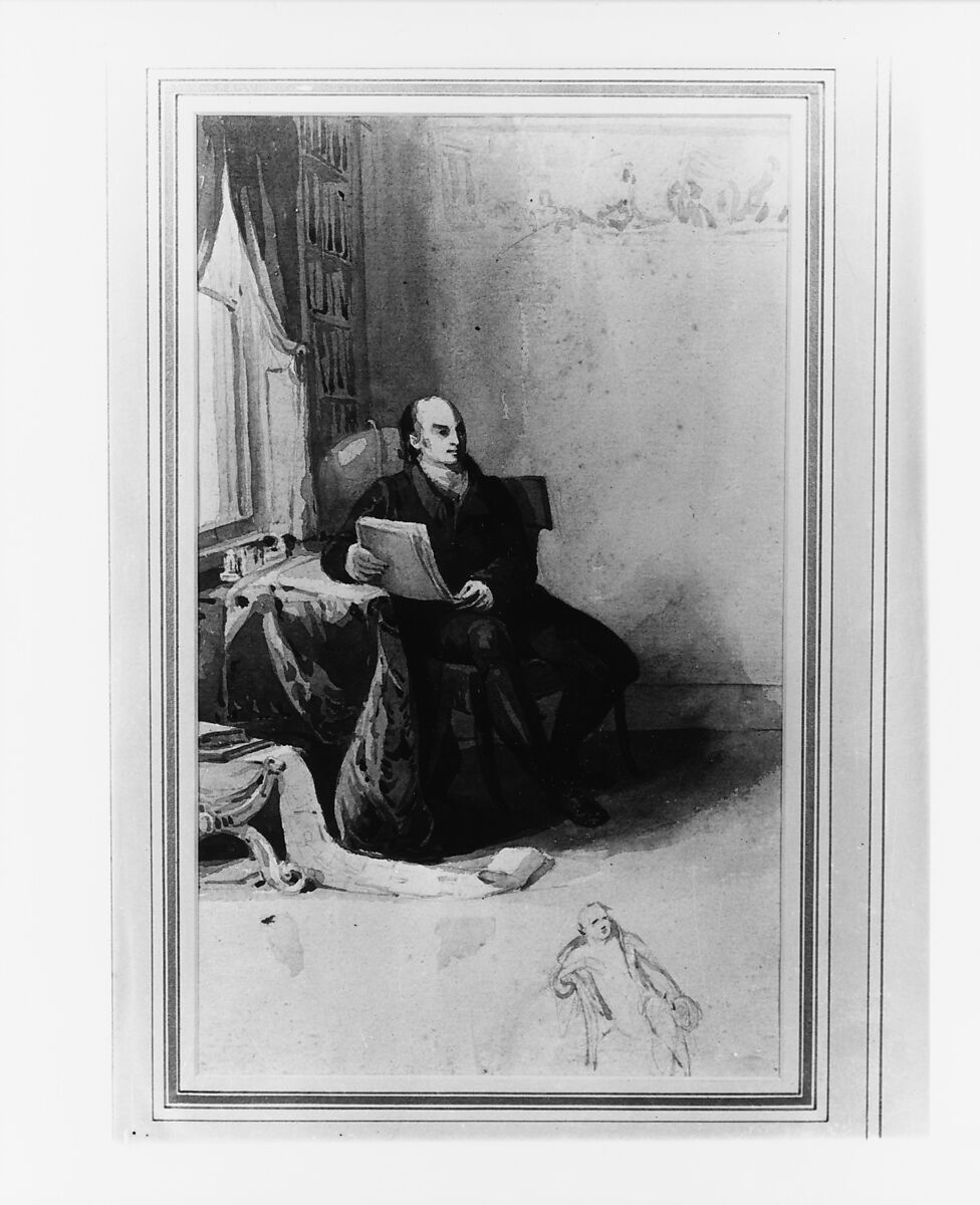 John Quincy Adams, Thomas Sully (American, Horncastle, Lincolnshire 1783–1872 Philadelphia, Pennsylvania), Watercolor, black chalk, and graphite on off-white laid paper, American