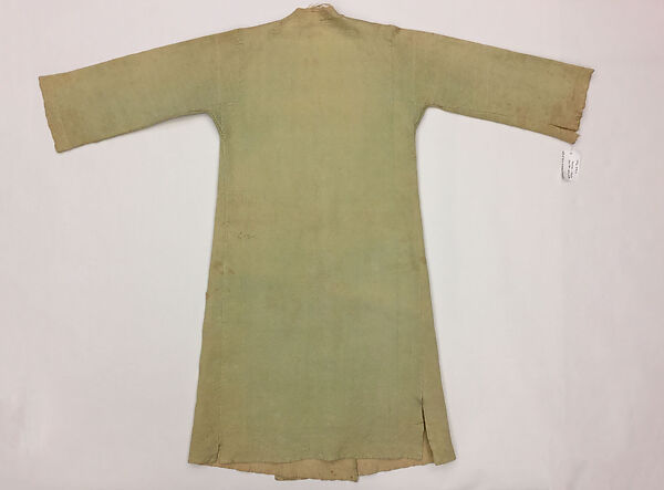 Quilted Coat with Long Sleeves, Silk and cotton; satin weave; plain weave; quilted