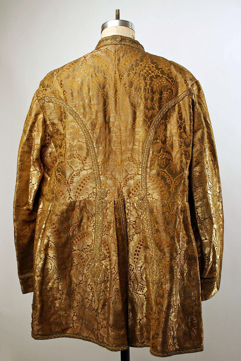 Coat, silk, metallic thread, Hungarian