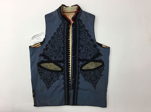 Men's Ensemble (Jacket, Vest, Trousers), Wool, silk, and metal wrapped thread