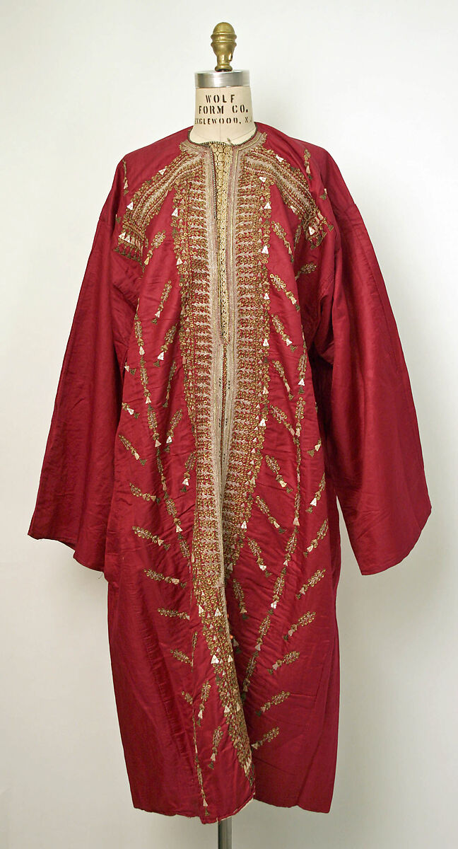Robe, Cotton, metal wrapped thread; embroidered 