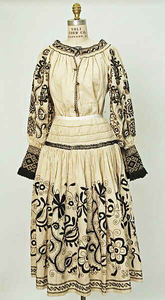 Ensemble, linen, wool, Spanish 