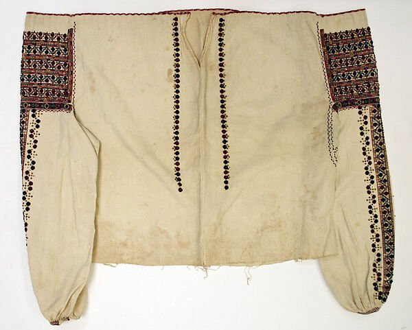 Blouse, cotton, glass, Romanian 