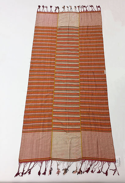 Ensemble, Cotton, silk, metal coins; embroidered