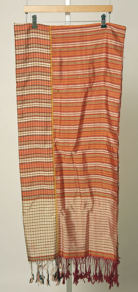 Ensemble, Cotton, silk, metal coins; embroidered