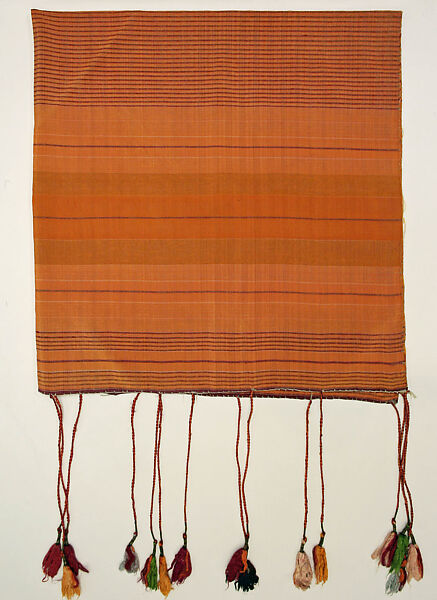 Ensemble, Cotton, silk, metal coins; embroidered