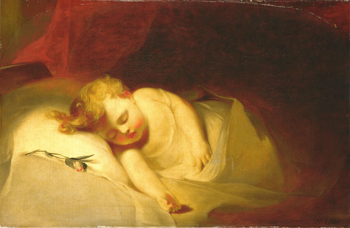 Child Asleep (The Rosebud), Thomas Sully (American, Horncastle, Lincolnshire 1783–1872 Philadelphia, Pennsylvania), Oil on canvas, American