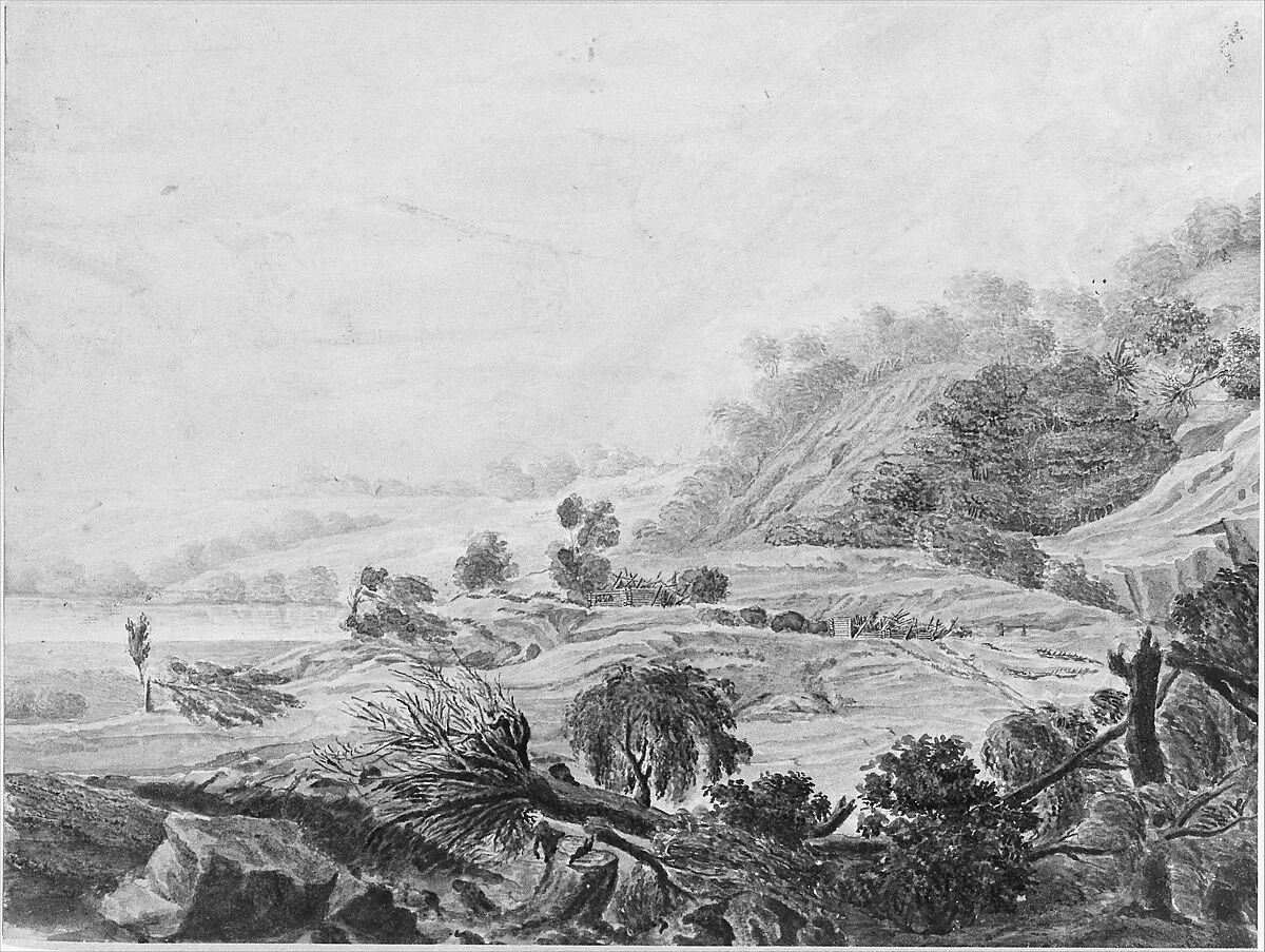 After the Tornado, Pavel Petrovich Svinin (1787/88–1839), Watercolor, gouache, and graphite on off-white wove paper, American