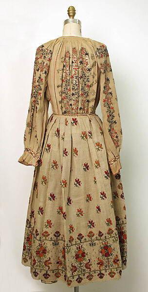 Ensemble, linen, wool, Romanian